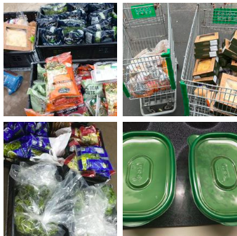 crates and baskets of food