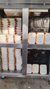 dual side freezr full of meals in white package